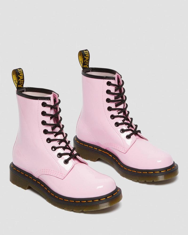 Dr Martens 1460 Lak Leren Veterlaarzen Dames Roze | NL 582EBC